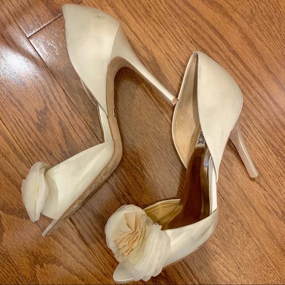 Badgley Mischka Open Toe d'Orsay Satin 8.5 [wedding, bridal, dress] - Picture 5 of 9